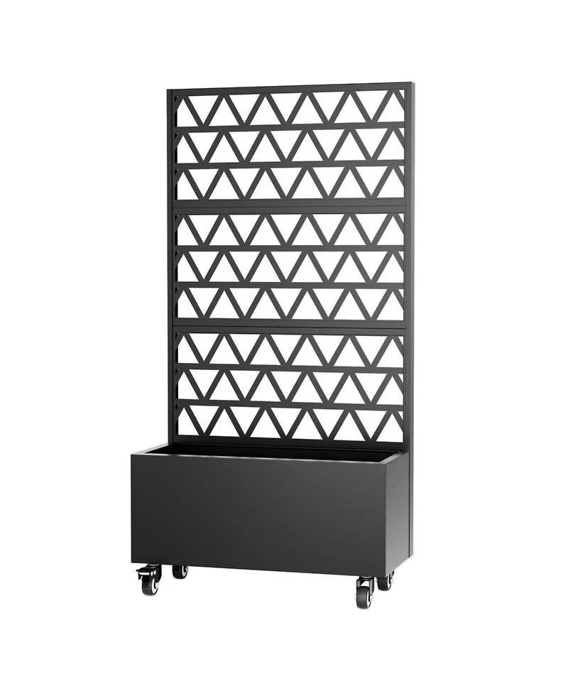 Streamdale Furniture Streamdale Metal Planter Box with Trellis - 72"x36"x16" Raised Garden Bed for Climbing Plants