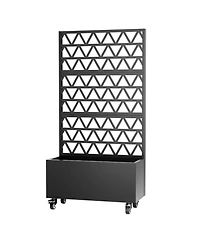 Streamdale Furniture Streamdale Metal Planter Box with Trellis - 72"x36"x16" Raised Garden Bed for Climbing Plants