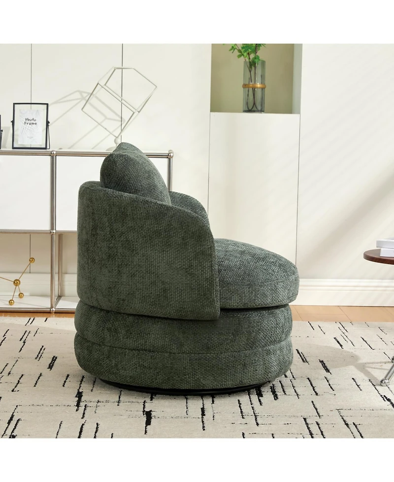 Streamdale Furniture 30"W Modern Round Swivel Barrel with Pillow