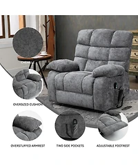 Streamdale Furniture Lift Recliner Chair Heat Massage Dual Motor Infinite Position Grey