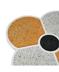 Streamdale Furniture Unique Four-Leaf Clover Side Table with Wood-Grain Base & Storage