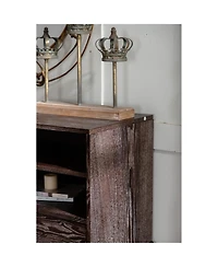 Streamdale Furniture Solid Wood Sideboard with Geometric Pattern, 2 Doors, 2 Drawers