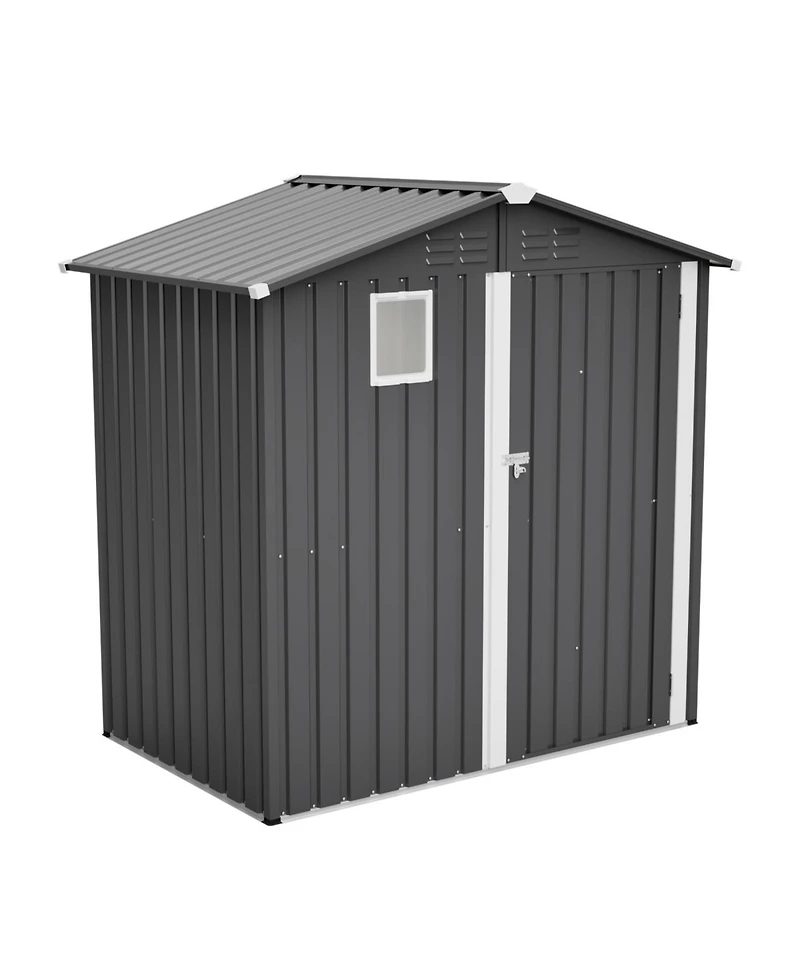 Streamdale Furniture Streamdale Metal Outdoor Storage Shed 6FT x 4FT, Steel Utility Tool Shed for Backyard Garden Patio Lawn, Gray