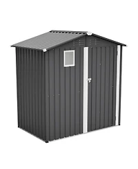 Streamdale Furniture Streamdale Metal Outdoor Storage Shed 6FT x 4FT, Steel Utility Tool Shed for Backyard Garden Patio Lawn, Gray