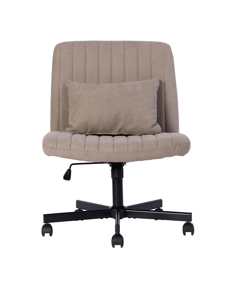 Streamdale Furniture Criss Cross Linen Office Chair - Adjustable, Armless, for Home & More