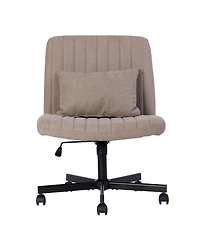 Streamdale Furniture Criss Cross Linen Office Chair - Adjustable, Armless, for Home & More