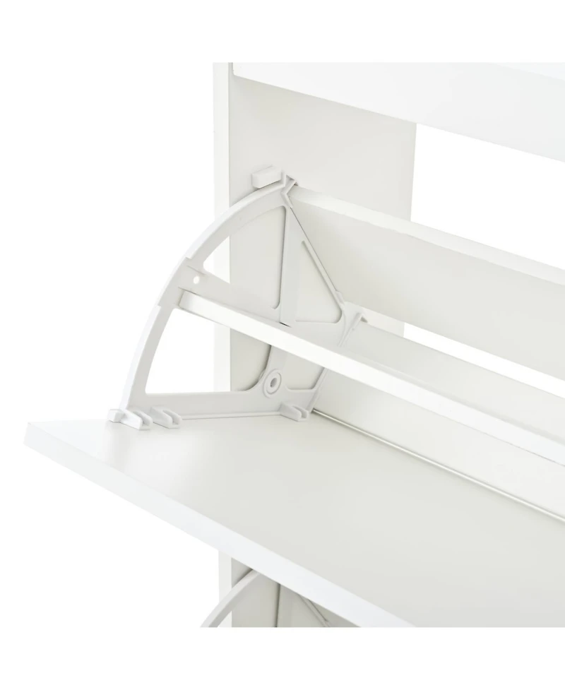 Streamdale Furniture Streamdale Two drawers, three-fold doors, large storage shoe cabinet, white