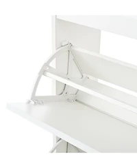 Streamdale Furniture Streamdale Two drawers, three-fold doors, large storage shoe cabinet, white