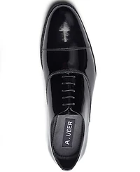 Anthony Veer Men's Nero Cap-Toe Oxford Shoes