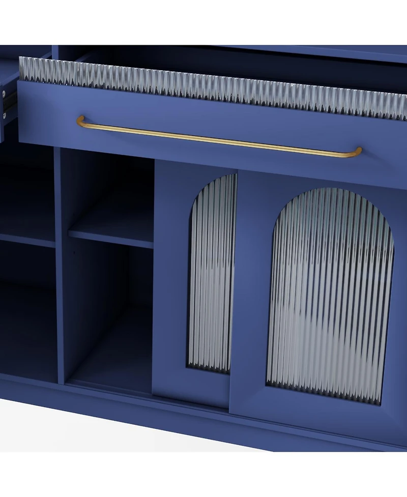 Streamdale 63" Buffet with Hutch, Coffee Bar, Drawers, Shelves, Outlet