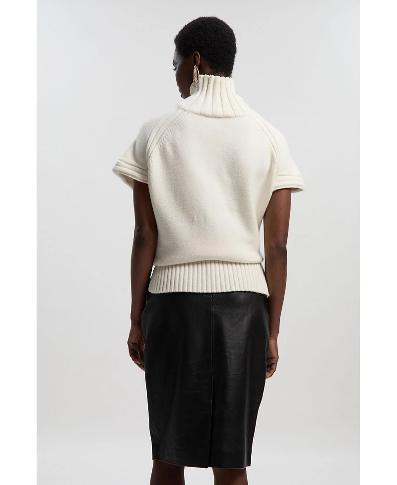 Karen Millen Women's Leather Signature Pencil Skirt