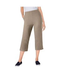 Woman Within Women's Fineline Stretch Denim Pull-On Capri Jeans