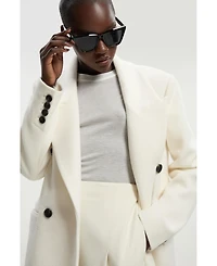 Karen Millen Women's Brushed Wool Double Breasted Maxi Coat