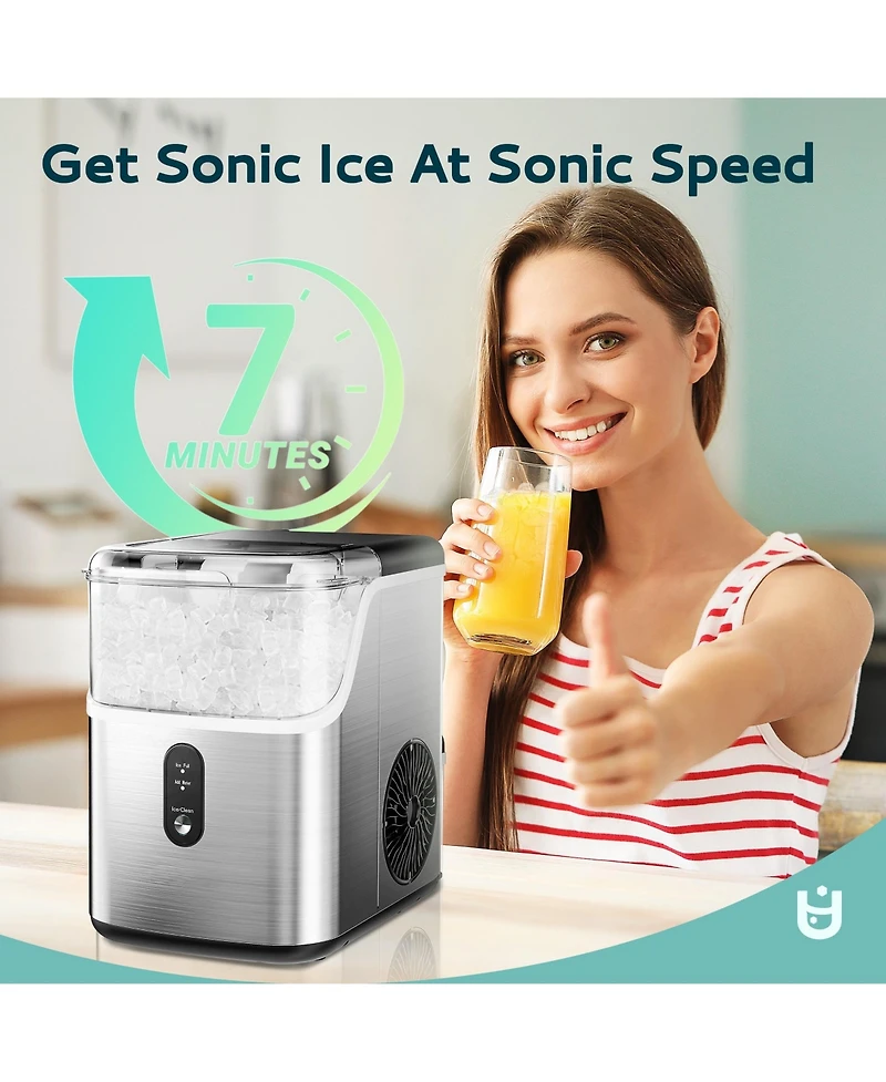 Euhomy 35-lb Ice Per day Nugget/Pebble Ice Maker ( Silver )