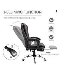 Homcom Executive Office Chair with Footrest, Padded Armrests,