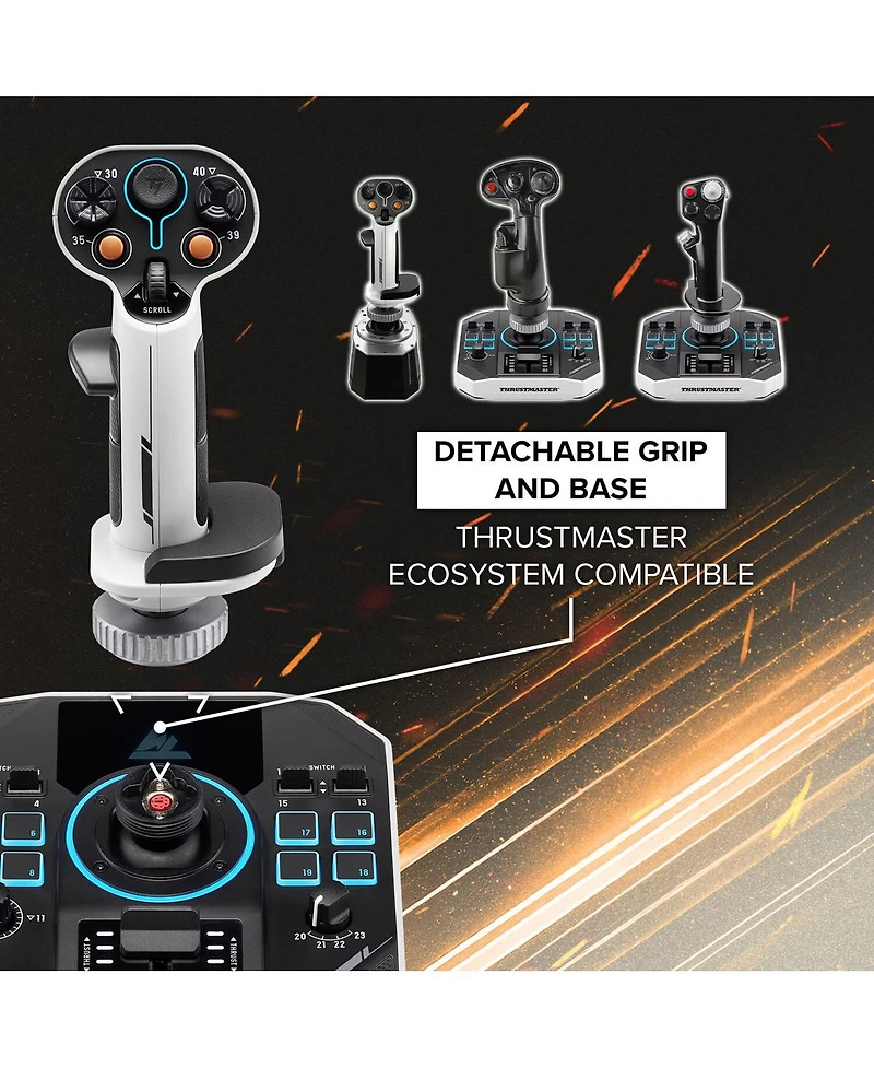Thrustmaster Sol-R2 Hosas Space Sim Duo Flight Sticks for Pc, Black/White