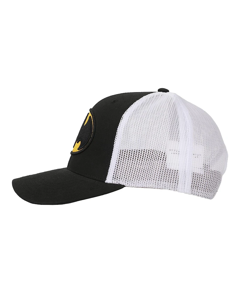 Batman Men's Embroidered Logo Black Trucker Hat