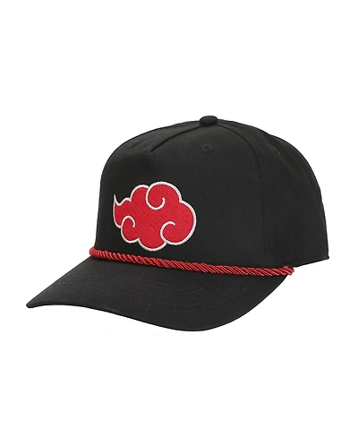 Naruto Men's Embroidered Akatsuki Cloud Black Retro Grandpa Snapback Hat