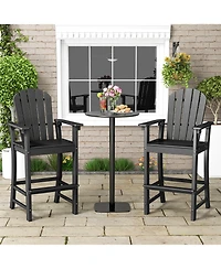 Slickblue Set of 2 Hdpe Counter Height Bar Stools for Outdoor Patio