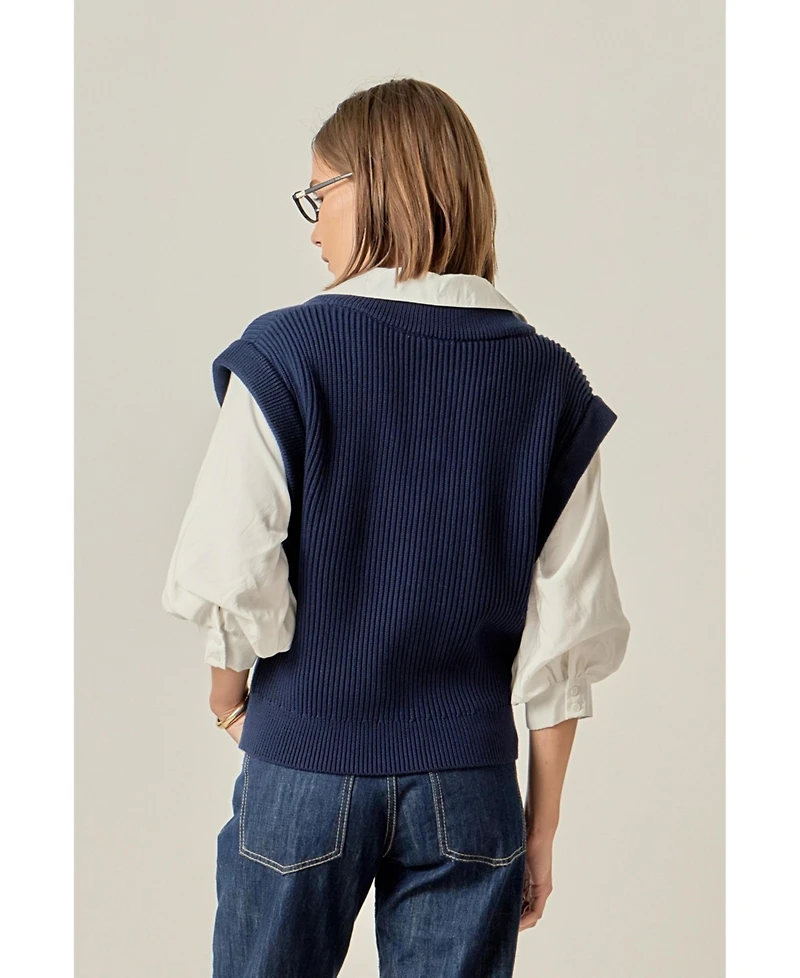 English Factory Women's Mixed Media Top