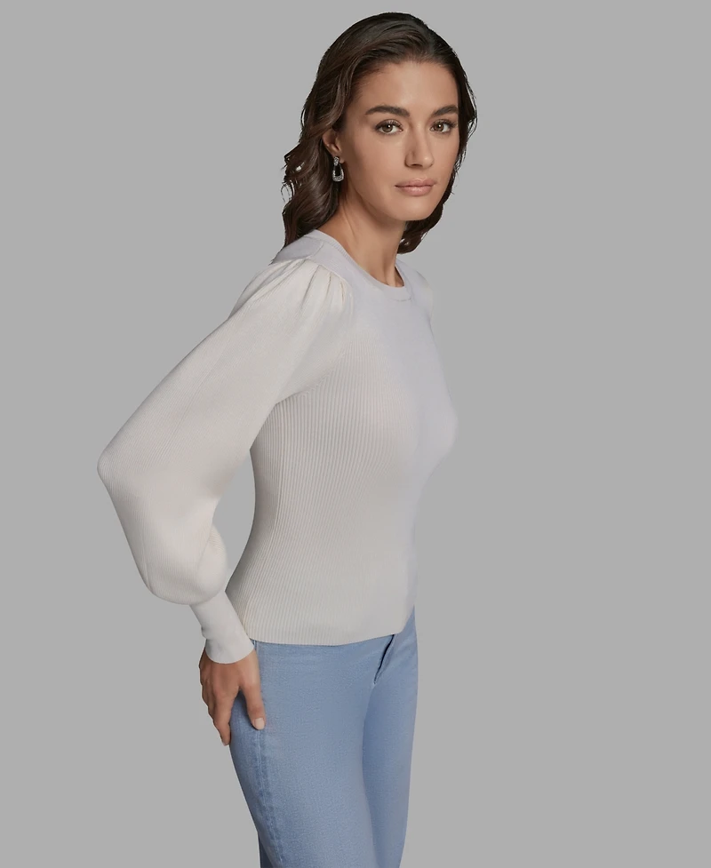 Bcbg Women's Crewneck Long Balloon-Sleeve Sweater
