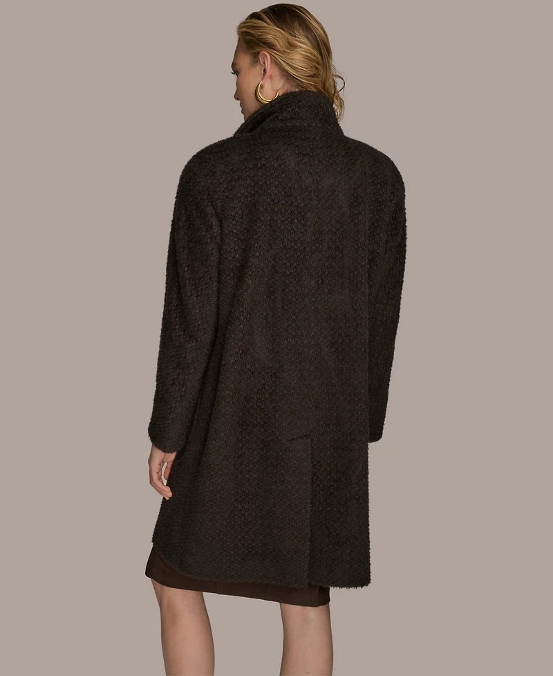 Donna Karan New York Women's Zip Front High Collared Coat