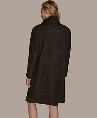 Donna Karan New York Women's Zip Front High Collared Coat