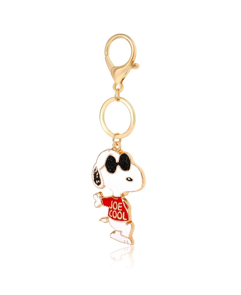 Peanuts Joe Cool Keychain, Gold-Tone Enamel Bag Charm
