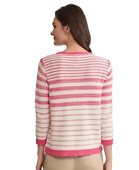 Jones New York Women's Striped Crewneck Sweater