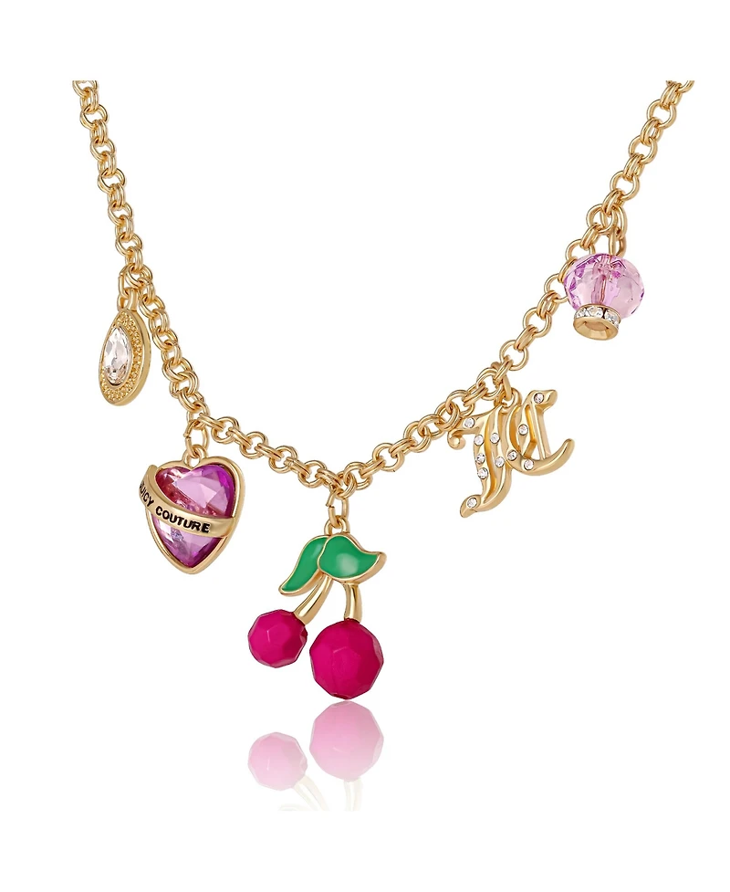 Juicy Couture Cherry Charm Necklace - 18 + 2''