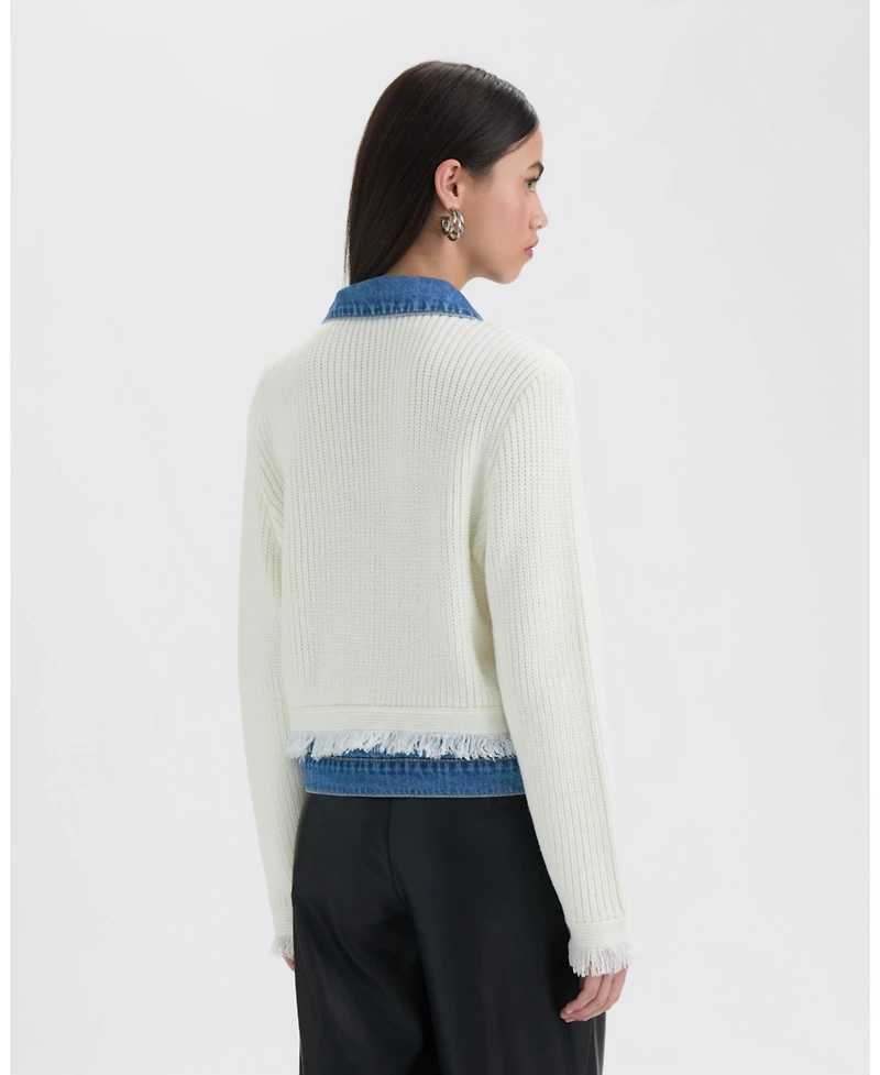 Nvlt Women's Denim Cardigan with Fringe