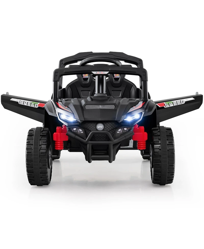 Sugift 12V Kids Ride On Car Utv Electric Vehicle with Led Lights Music and Horn