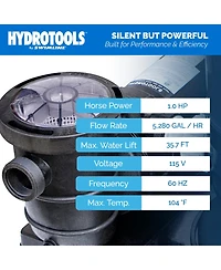 Swimline HydroTools Hydro Flo 1.0 Hp 5280 Gph 3450 Rpm Horizontal Discharge Pump