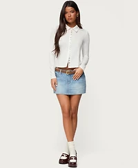 Edikted Women's Pennie Iridescent Button Up Shirt