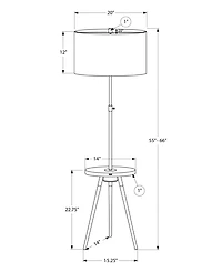 Monarch Specialties Lighting 63" Metal Tripod Floor Lamp