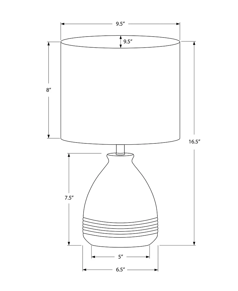 Monarch Specialties Lighting 17" Ceramic Table Lamp