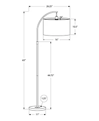 Monarch Specialties Lighting 65" Metal Arc Floor Lamp