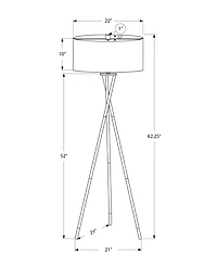 Monarch Specialties Lighting 62" Metal Tripod Floor Lamp