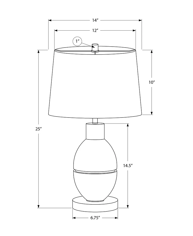 Monarch Specialties Lighting 25" Plastic Table Lamp