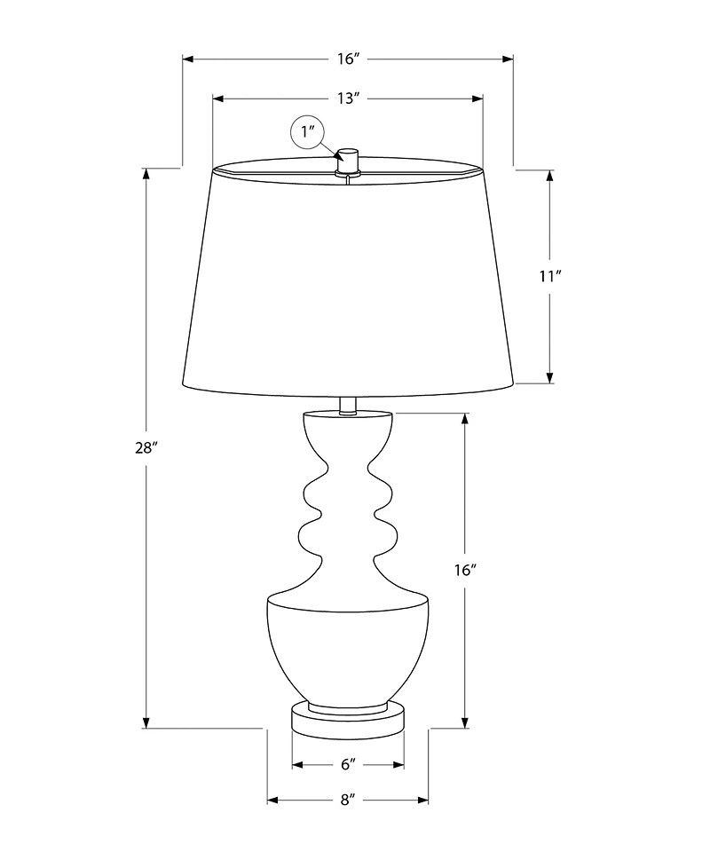 Monarch Specialties Lighting 28" Plastic Table Lamp