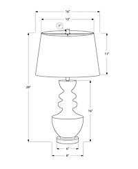Monarch Specialties Lighting 28" Plastic Table Lamp