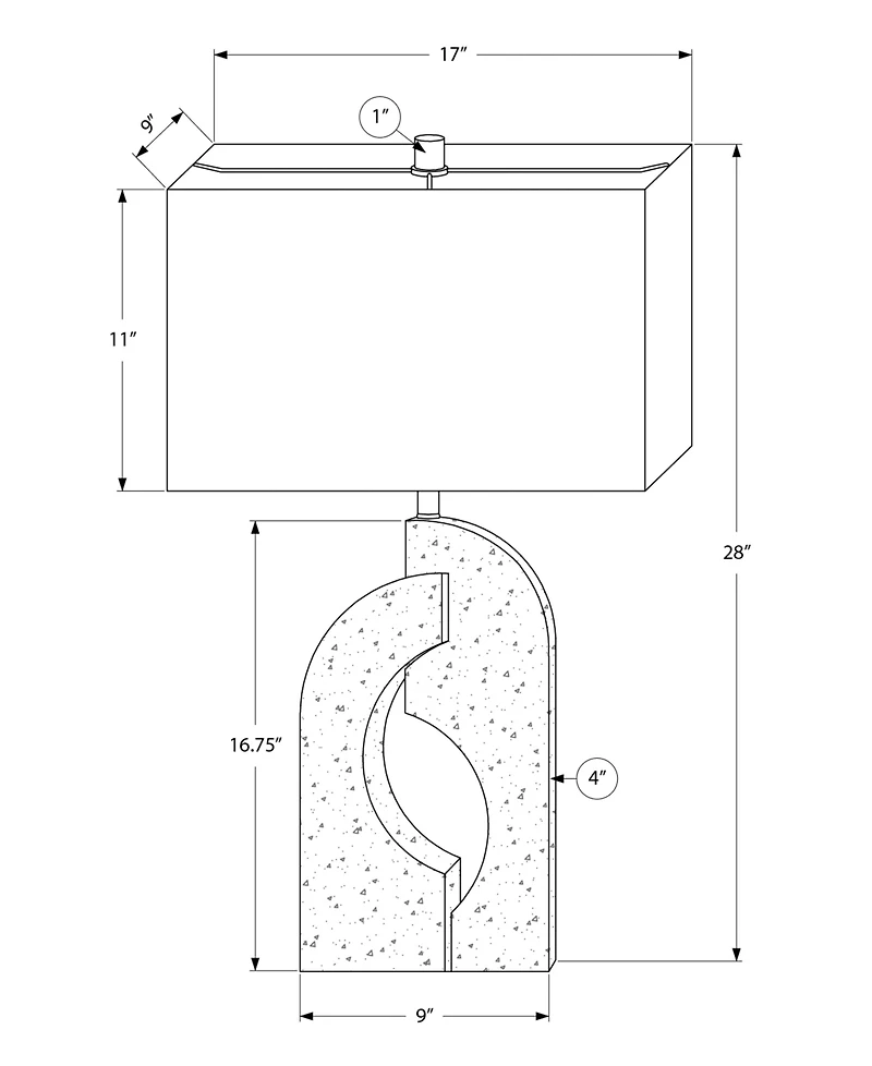 Monarch Specialties Lighting 28" Plastic Table Lamp