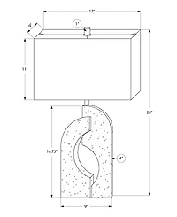 Monarch Specialties Lighting 28" Plastic Table Lamp