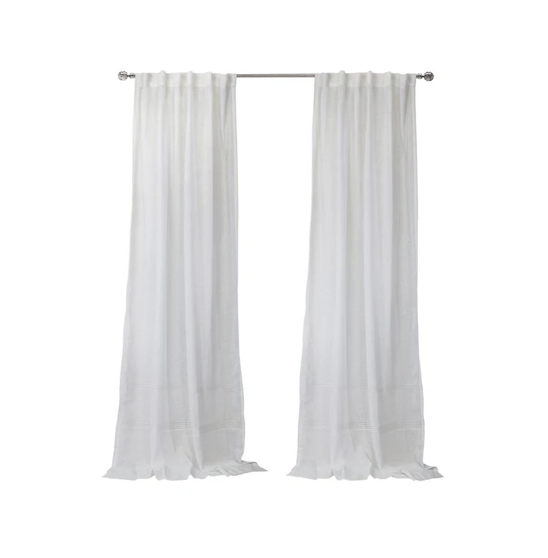 Habitat Alicante Sheer Dual Header Slub Sheer Fabric Curtain Panel for Brighten Any Living Space