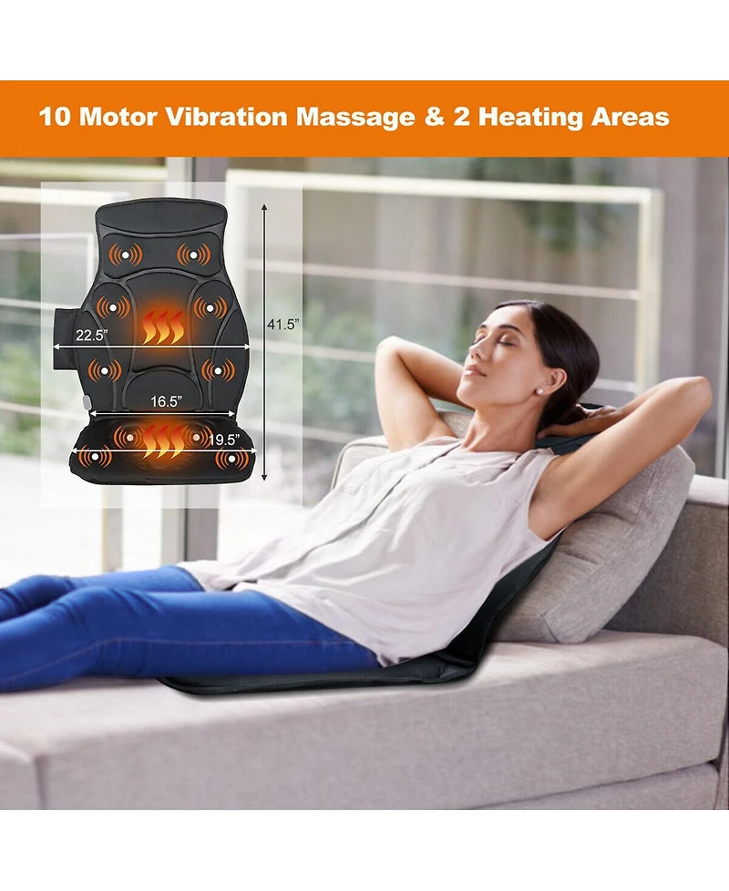 Sugift Foldable Full Body Massage Mat with 10 Vibration Motors