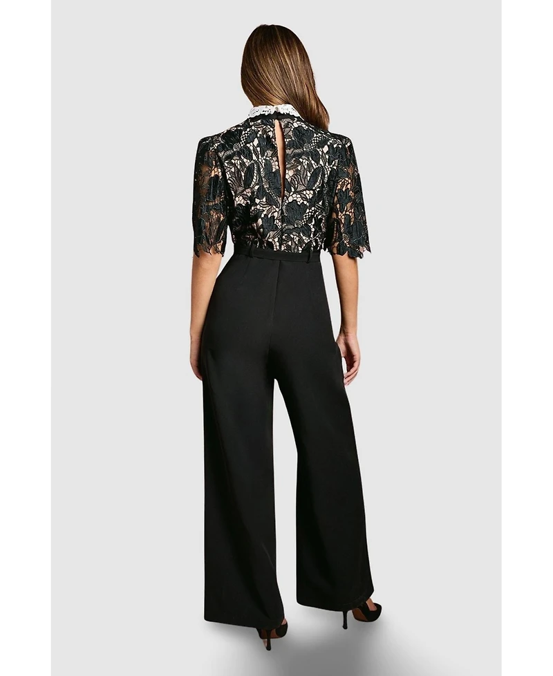 Coast Women's Lace Shirt Short Sleeve Jumpsuit