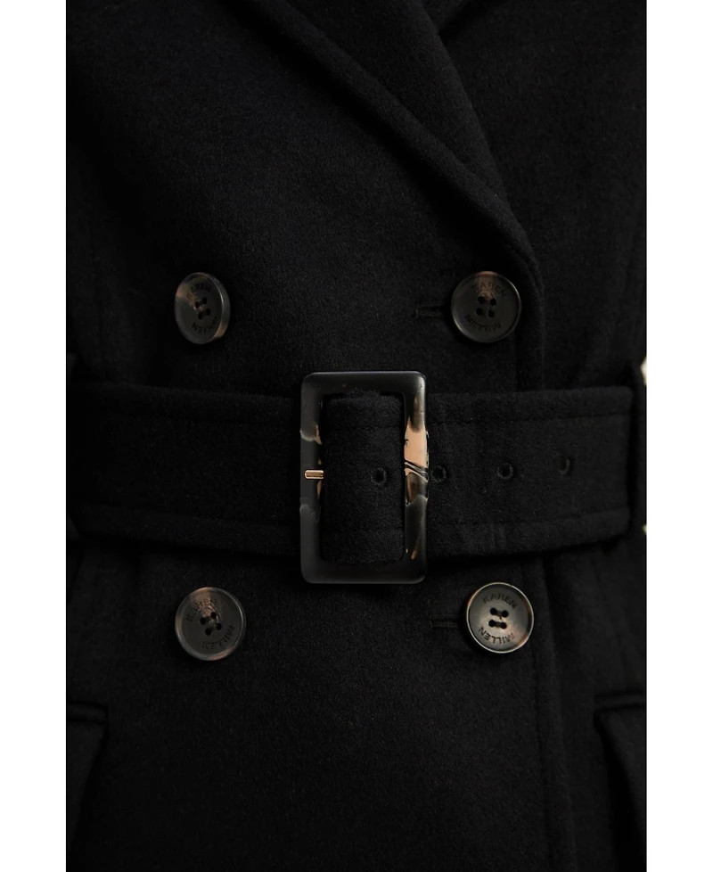 Karen Millen Women's Wool Blend Belted Midi Coat