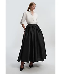 Karen Millen Women's Taffeta Woven Maxi Skirt