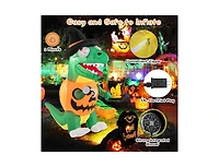 Mondawe Blow up Inflatable Pumpkin Dinosaur Yard Decoration with Built-in Led Lights