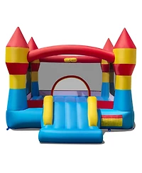 Hongge 3-in-1 Kids Bounce House with Slide, Basketball Hoop, and Large Jump Area (No Blower)
